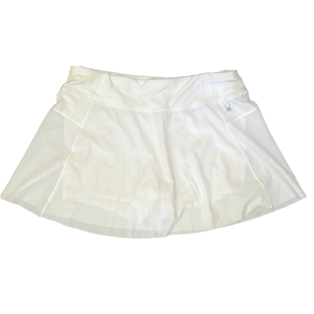 Spyder brand Size Large White Activewear Skirt with Built in Shorts